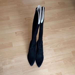 Stuart Weitzman Black Suede Heeled Boots